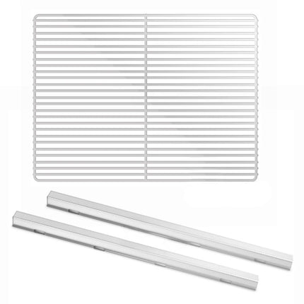 GGM Gastro (4 pieces) Plastic‑Coated Support Grate + Stainless Rails - 325×530 mm - 2 Pairs Rails - for BGI/KGI/KTBI/KTI/POI/PZI/ZEI/TGI/TKI/ZTI