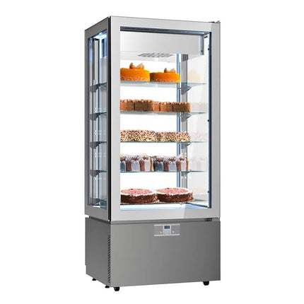 GGM Gastro 4-Sided Glass Display Freezer - 457L - 805mm - Double glazing - square - with 5 glass shelves - 4 glass doors