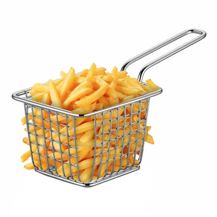 GGM Gastro (5 Cái) Giỏ Phục Vụ - SNACKHOLDER - Thép Không Gỉ - Chữ Nhật - 100x80mm