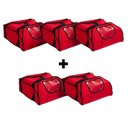 GGM Gastro (5 Cái) Túi Giữ Nhiệt Pizza - Mỗi Túi 5 Hộp Pizza 430x430mm - Đỏ