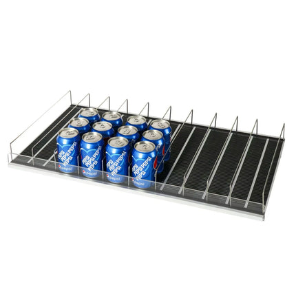 GGM Gastro (5 pcs) Bottle shelf - Acrylic & stainless steel - 600x442x75mm - for WKBL1500, WKBL1100 & WTBL1100 middle doors - 10 compartments; sloped surface for self-feeding bottles & cans