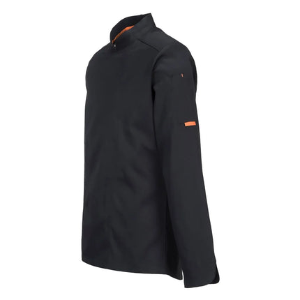 GGM Gastro (5 pcs) MeshAir Pro Unisex Chef Jacket - Long Sleeve - Black - Size: L