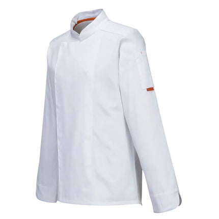 GGM Gastro (5 pcs) MeshAir Pro Unisex Chef Jacket - Long Sleeve - White - Size: XXL