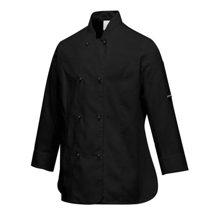 GGM Gastro (5 pcs) MeshAir Pro Womens Chef Jacket - Long Sleeve - Black - Size: L