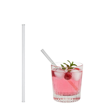 GGM Gastro (50 pcs) Glass Drinking Straws - 150mm - ø 8mm - straight - Clear - incl. 1 Nylon cleaning brush