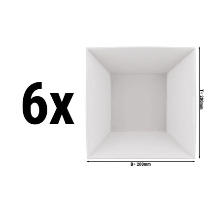 GGM Gastro (6 Cái) Chén Tráng Miệng - MAYA - Sứ - Vuông - 200x200mm - Trắng