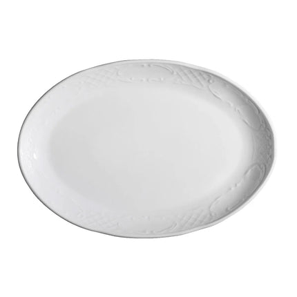 GGM Gastro (6 Cái) CLASSICO - Đĩa Kebab Bầu Dục - Sứ - 320x243mm - Trắng