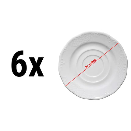 GGM Gastro (6 Cái) CLASSICO - Đĩa Lót Cappuccino - Ø160mm - Trắng