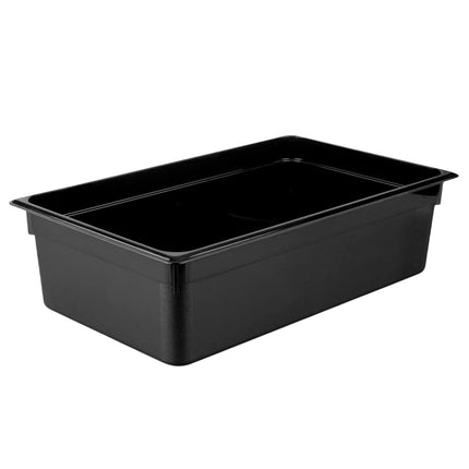 GGM Gastro (6 Cái) Khay GN 1/1 Polycarbonate - Đen - 19.5L - Sâu 150mm