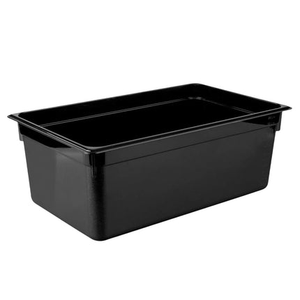 GGM Gastro (6 Cái) Khay GN 1/1 Polycarbonate - Đen - 25.6L - Sâu 200mm
