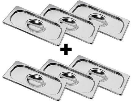 GGM Gastro (6 Cái) Nắp GN Thép Không Gỉ GN 1/4 - 265x163x7mm
