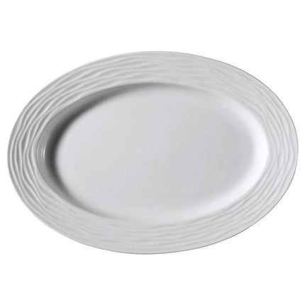 GGM Gastro (6 Cái) SEA WAVE - Đĩa Lớn - Sứ - 350x350mm - Trắng