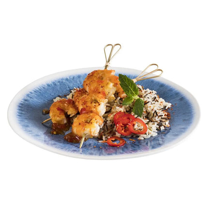 GGM Gastro (6 pcs) BLUE OCEAN | Platter - Melamine - Ø265mm - Blue/White