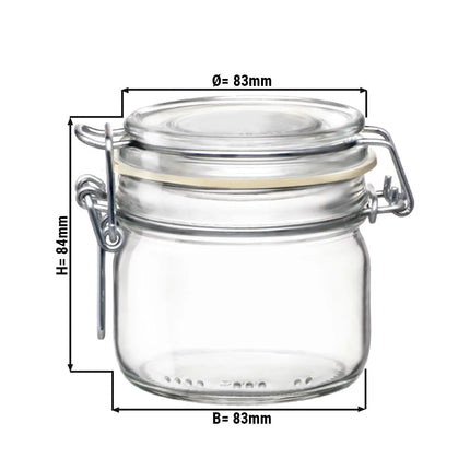 GGM Gastro (6 pcs) Bormioli Rocco | Clip Top Preserve Jar - DUBLIN - 200ml - with Clip Top Lid