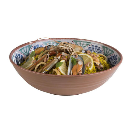 GGM Gastro (6 pcs) Bowl - ARABESQUE - Melamine - 3L - square - 310x310mm - Depth: 90mm - Terracotta/Blue