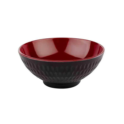 GGM Gastro (6 pcs) Bowl - ASIA PLUS - Melamine - 0.35L - square - 130x130mm - Depth: 55mm - Black/Red