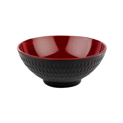 GGM Gastro (6 pcs) Bowl - ASIA PLUS - Melamine - 0.60L - square - 160x160mm - Depth: 70mm - Black/Red