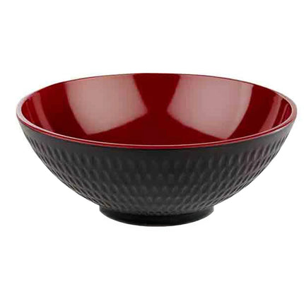 GGM Gastro (6 pcs) Bowl - ASIA PLUS - Melamine - 1.1L - square - 200x200mm - Depth: 80mm - Black/Red
