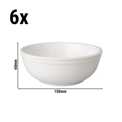 GGM Gastro (6 pcs) Bowl - Budgetline - Porcelain - 400ml - square - 150x150mm - White