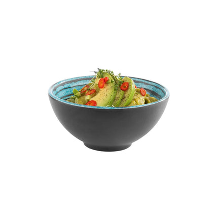 GGM Gastro (6 pcs) Bowl - CANCUN - Melamine - 0.5L - square - 150x150mm - Depth: 70mm - Brown/Blue