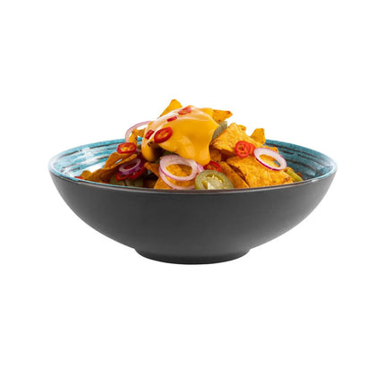 GGM Gastro (6 pcs) Bowl - CANCUN - Melamine - 1.0L - square - 205x205mm - Depth: 65mm - Brown/Blue