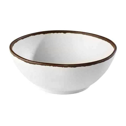 GGM Gastro (6 pcs) Bowl - CROCKER - Melamine - 1.45L - round - Ø 210mm - White/Brown