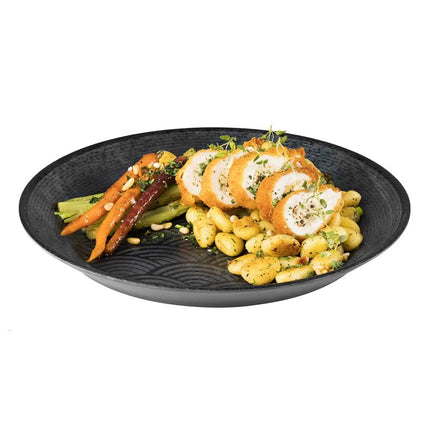 GGM Gastro (6 pcs) Bowl - DARK WAVE - Melamine - round - Ø 320mm - Depth: 35mm - Black