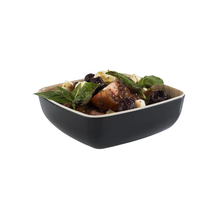 GGM Gastro (6 pcs) Bowl - FRIDA - Melamine - 0.37L - square - 125x125mm - Depth: 45mm - Black & Beige