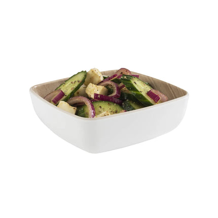 GGM Gastro (6 pcs) Bowl - FRIDA - Melamine - 0.85L - square - 165x165mm - Depth: 55mm - White & Beige