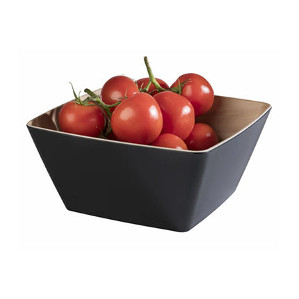 GGM Gastro (6 pcs) Bowl - FRIDA - Melamine - 3.5L - square - 250x250mm - Depth: 120mm - Black & Beige