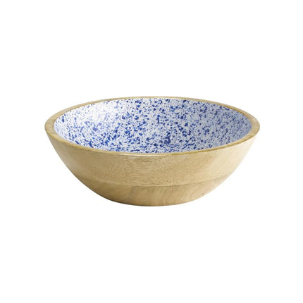 GGM Gastro (6 pcs) Bowl - MANGO - Mango Wood - 1.1L - Ø 240mm - White-Blue