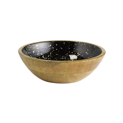 GGM Gastro (6 pcs) Bowl - MANGO - Mango Wood - 1.1L - round - Ø 240mm - Black-Gold