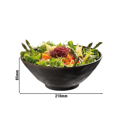 GGM Gastro (6 pcs) Bowl - MARONE - Melamine - 1L - round - Ø 210mm - Black/Brown