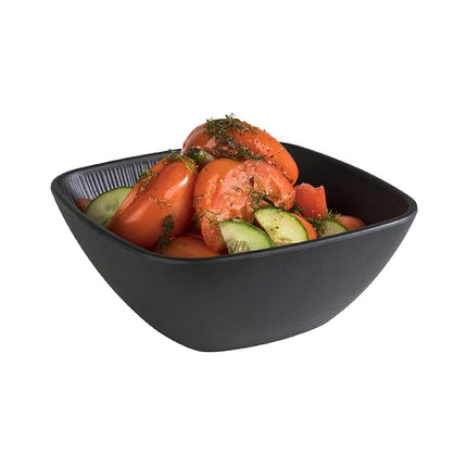 GGM Gastro (6 pcs) Bowl - NERO - Melamine - 1.5L - square - 195x195mm - Depth: 80mm - Black