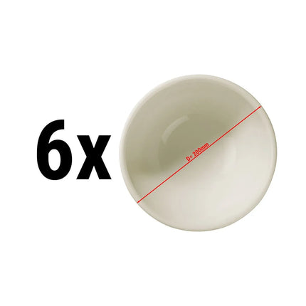 GGM Gastro (6 pcs) Bowl - Porcelain - round - Ø 200mm - Cream