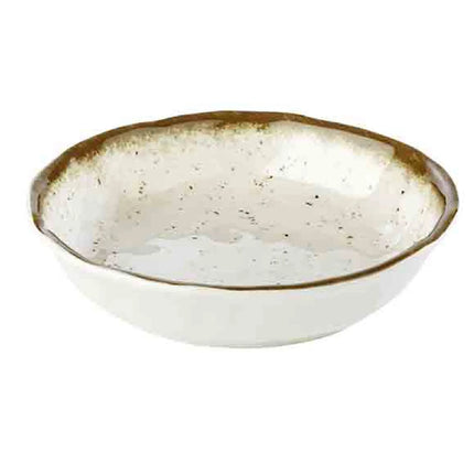 GGM Gastro (6 pcs) Bowl - STONE ART - Melamine - 0.6L - 200x200mm - Depth: 45mm - White/Brown