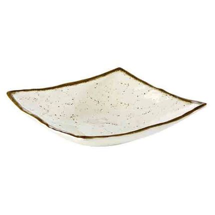 GGM Gastro (6 pcs) Bowl - STONE ART - Melamine - 1.1L - square - 240x240mm - Depth: 65mm - Brown/White