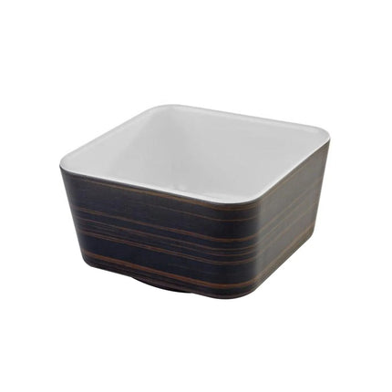 GGM Gastro (6 pcs) Bowl - UNIVERSAL - Melamine - 0.6L - square - 130x130mm - Depth: 70mm - Brown