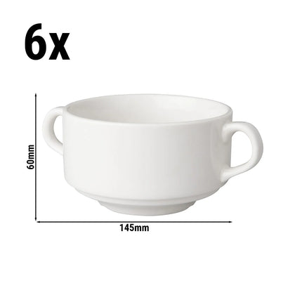 GGM Gastro (6 pcs) BUDGETLINE - Handled Soup Cup - Mammoet - 300 ml - White