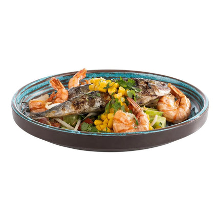 GGM Gastro (6 pcs) CANCUN | Plate - Melamine - Ø230mm - Blue/Brown