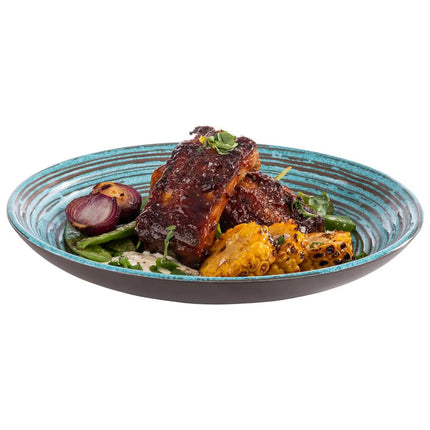 GGM Gastro (6 pcs) CANCUN | Plate - Melamine - Ø255mm - Blue/Brown