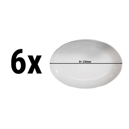 GGM Gastro (6 pcs) CLASSICO | Platter - oval - Porcelain - 230x130mm - White