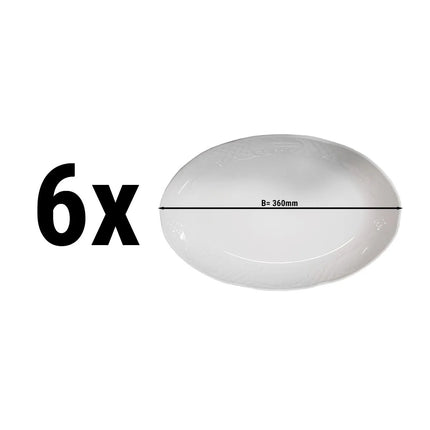 GGM Gastro (6 pcs) CLASSICO | Platter - oval - Porcelain - 360x185mm - White