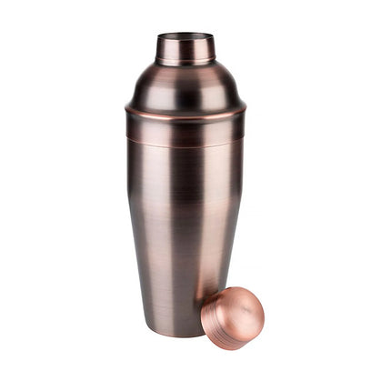 GGM Gastro (6 pcs) Cobbler Cocktail Shaker - 3-piece set - Copper finish - 0.70L