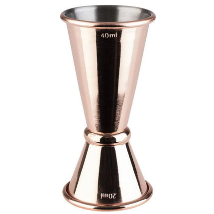 GGM Gastro (6 pcs) Cocktail Jigger - Stainless Steel - 20ml & 40ml - with internal fill lines 10ml & 30ml - CE marked