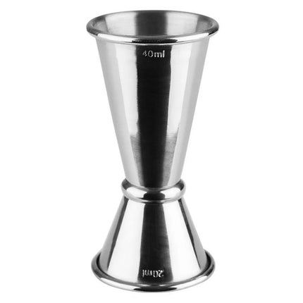 GGM Gastro (6 pcs) Cocktail Jigger - Stainless Steel - 20ml & 40ml - with internal fill lines 10ml & 30ml - CE marked