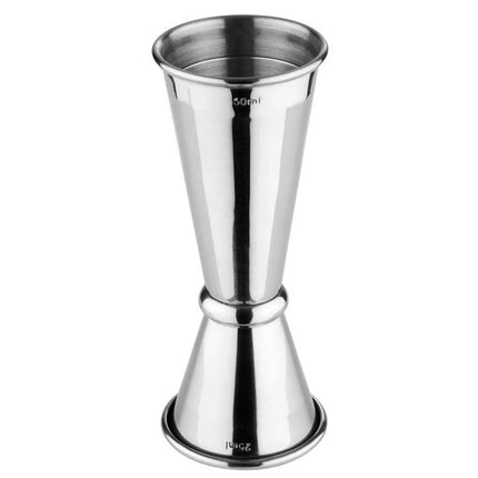 GGM Gastro (6 pcs) Cocktail Jigger - Stainless Steel - 25ml & 50ml - with internal fill lines 15ml & 35ml - CE marked