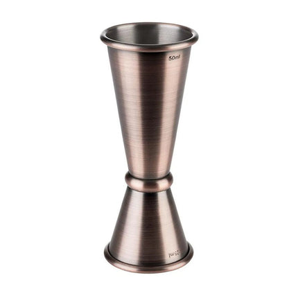 GGM Gastro (6 pcs) Cocktail Jigger - Stainless Steel - 25ml & 50ml - with internal fill lines 15ml & 35ml - CE marked
