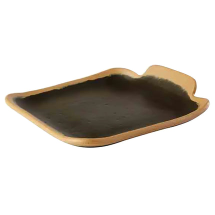 GGM Gastro (6 pcs) CROCKER | Canapé Plate - Melamine - 140x130mm - Terracotta/Black