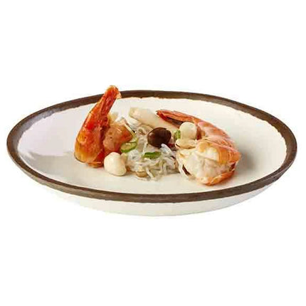GGM Gastro (6 pcs) CROCKER | Deep Plate - Melamine - Ø205mm - White/Brown